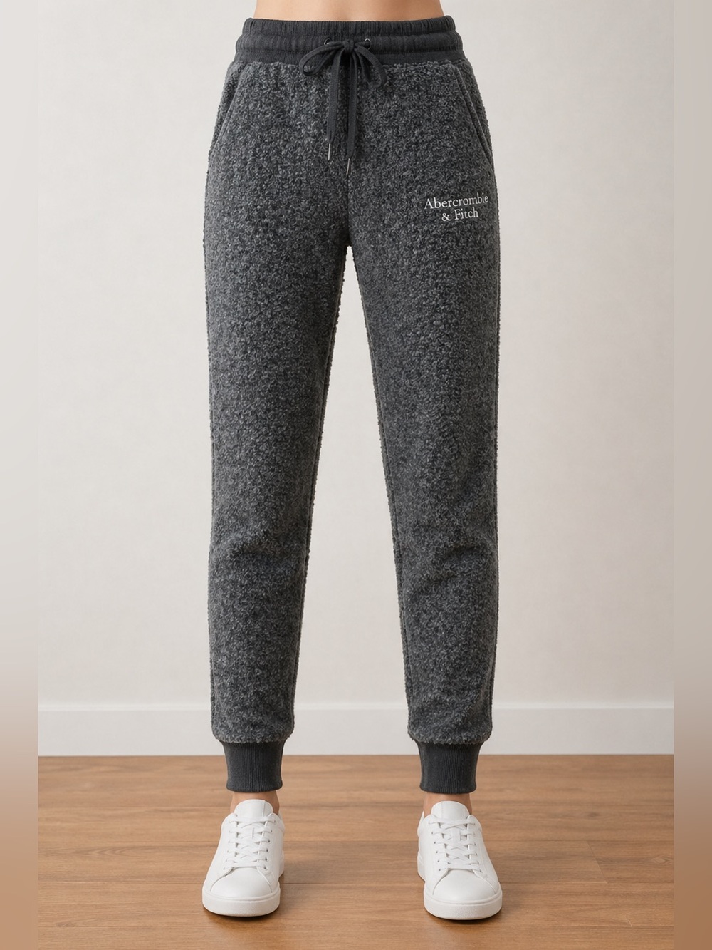 Abercrombie Sherpa Sweatpants Gray XS Cozy Fleece Joggers